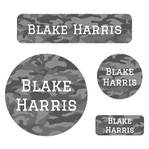 holiday labels pack camo gray