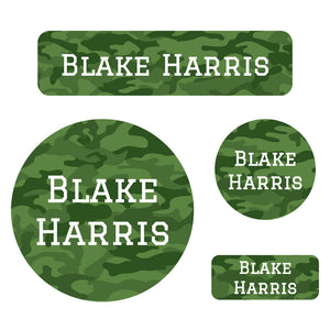 holiday labels pack camo green
