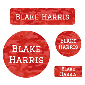 holiday labels pack camo red