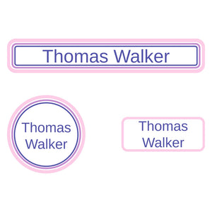 kids iron-on clothing labels value pack in bands lilac love