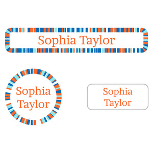 confetti orange splash iron-on labels pack