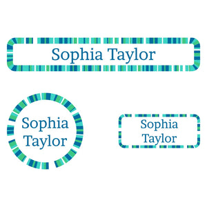 kids iron-on clothing labels value pack in confetti river rocks