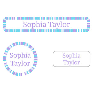 confetti salt water taffy iron-on labels pack