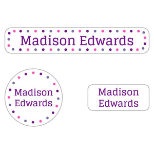 dots alpine glow iron-on clothing labels pack