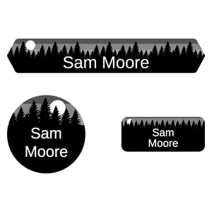 forest sky gray iron-on clothing labels pack