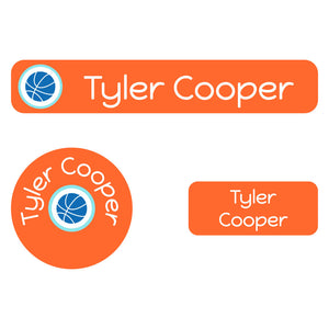 multicolor icon orange splash iron-on clothing labels pack
