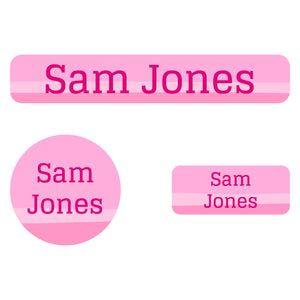 iron-on clothing labels pack ombre pink