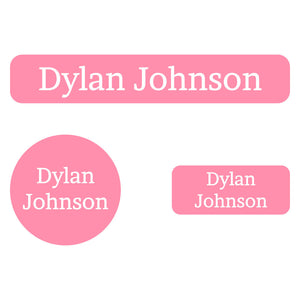 one color pink grapefruit iron-on clothing labels pack