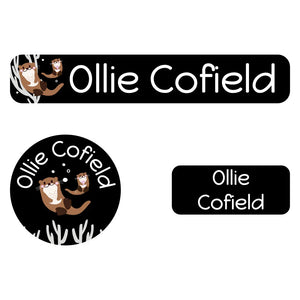 iron-on clothing labels pack otter black