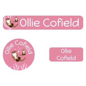 iron-on clothing labels pack otter muted pink