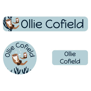 iron-on clothing labels pack otter powder blue