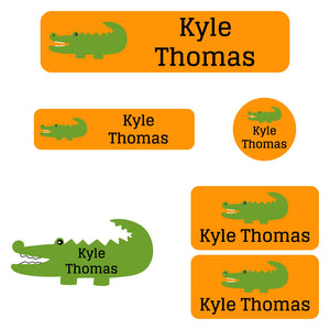 kindergarten labels pack allligator orange