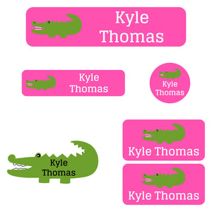 kindergarten labels pack allligator pink