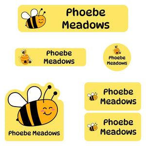 kindergarten labels pack bee yellow