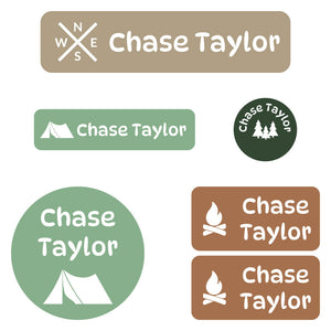 kindergarten labels pack campsite dino roar