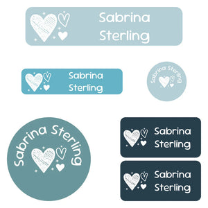 kindergarten labels pack doodle hearts arctic popsicle