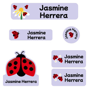 kindergarten labels pack ladybug periwinkle