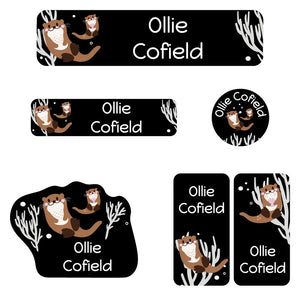 kindergarten labels pack otter black