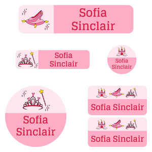 kindergarten labels pack princess pink