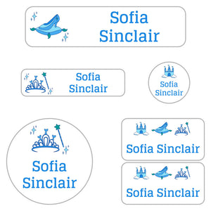 kindergarten labels pack princess white - blue