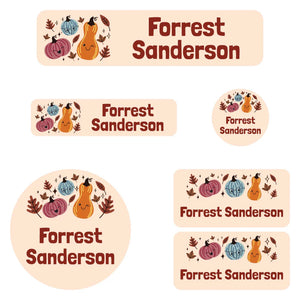 kindergarten labels pack pumpkin patch