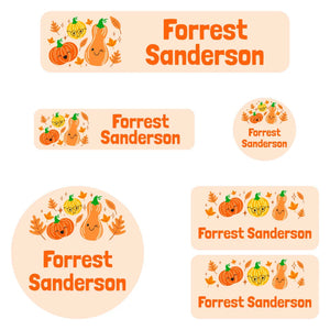 kindergarten labels pack pumpkin spice