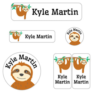 kindergarten labels pack sloth white