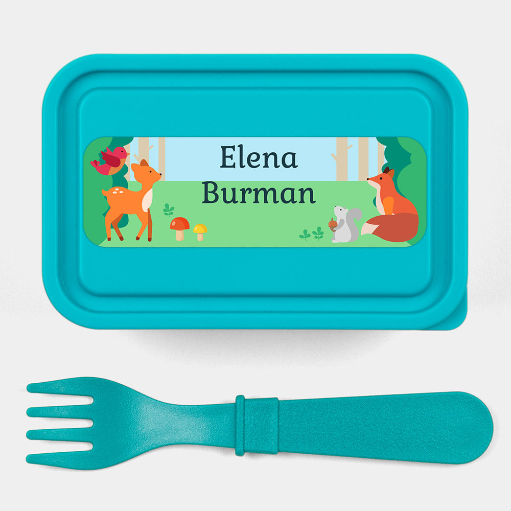 Woodland Animals Large Rectangle Name Labels | Name Bubbles