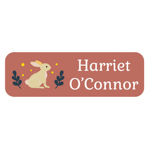 large name labels bunny terracotta
