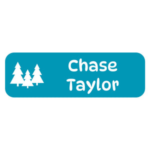large name labels campsite ocean blue