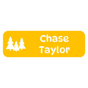 large name labels campsite sunrise