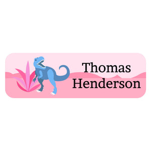 large name labels dinosaurs pink