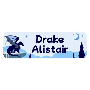large name labels dragon blue