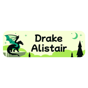large name labels dragon green