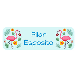 flamingo light blue large name labels