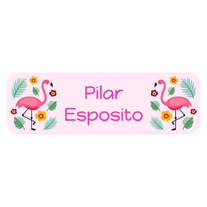 flamingo light pink large name labels