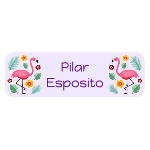 flamingo light purple large name labels