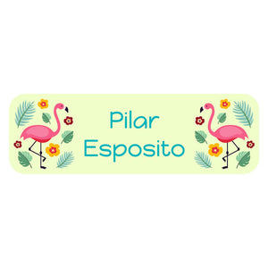 flamingo light yellow green large name labels