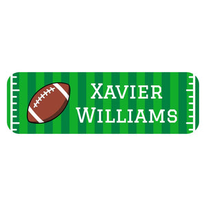 personalized large name stickers for kids in football green