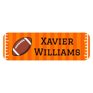 personalized large name stickers for kids in football orange