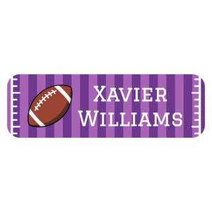 personalized large name stickers for kids in football purple