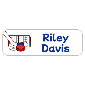 large name labels hockey red blue