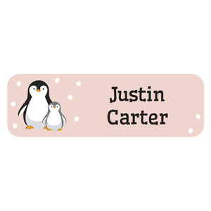 large name labels Penguins cream
