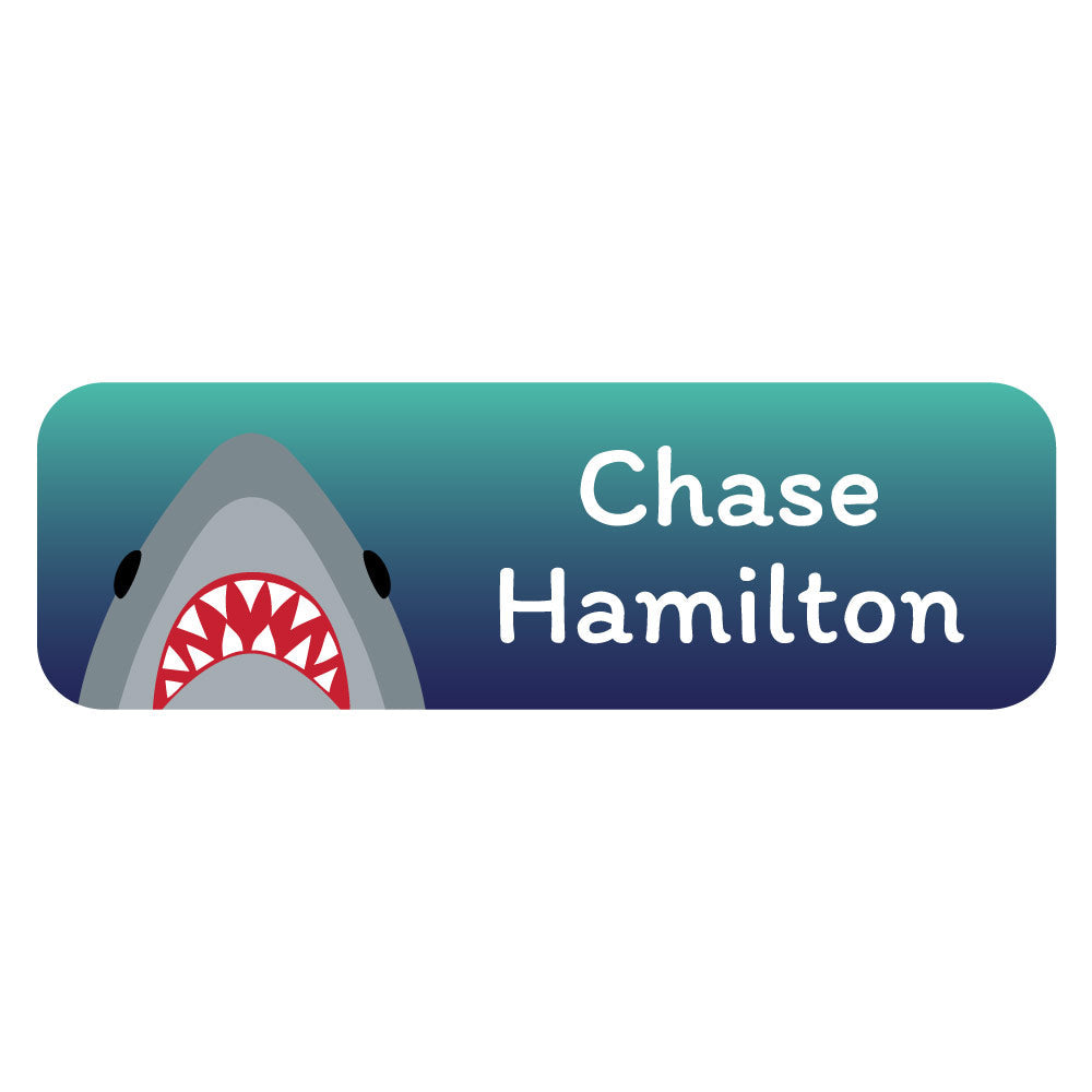 Shark Large Rectangle Name Labels | Name Bubbles