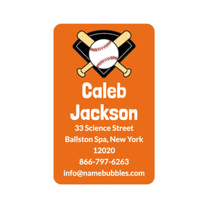 luggage tag labels for kids baseball orange