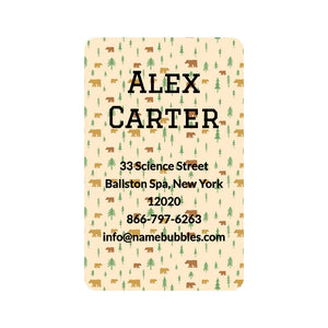 luggage tag labels for kids in bear cream