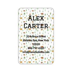 luggage tag labels for kids in bear light gray