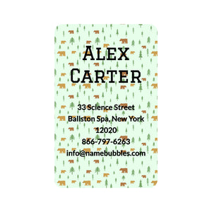 luggage tag labels for kids in bear light green