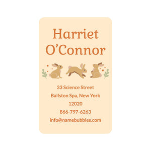 luggage tag labels bunny cream