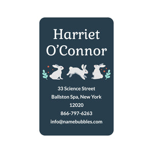 luggage tag labels bunny navy